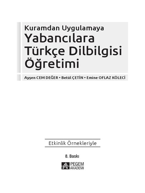 Yabancılara türkçe öğretimi pdf